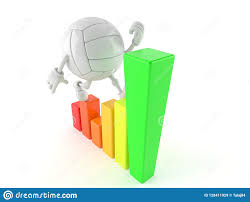 Volleyball Character With Chart Stock Illustration