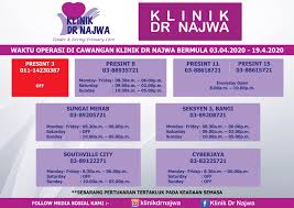 Klinik Dr Najwa Pertukaran Waktu Operasi Pkp Fasa Kedua Facebook