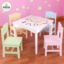 Nantucket Kids 5 Piece Writing Table And Chair Set Kids Wooden Table Kids Table And Chairs Pastel Chair