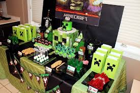 Minecraft Birthday Party Ideas Photo 6 Of 16 Minecraft Birthday Minecraft Birthday Party Minecraft Party Decorations