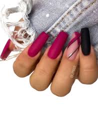 Find great deals on ebay for pink acrylic nail powder. 40 Beautiful Nail Design Ideas To Wear In Fall Black Dark Pink