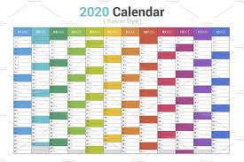 Calendar 2020 Planner Simple Color Stationery Templates Simple Colors Planner