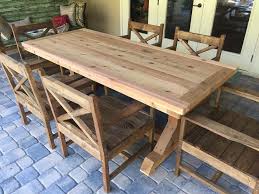 All Cedar Wood Dining Table With 6 Custom Wood Chairs Cedar Table Wood Dining Table Outdoor Tables And Chairs