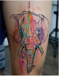 Kamil Mokot Watercolor Elephant Tattoo Elephant Tattoos Elephant Tattoo Geometric Elephant Tattoo