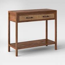 Warwick Wood And Rattan Console Table Brown Threshold Console Table Wood Rattan Rattan