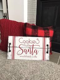 Christmas Wood Tray Christmas Tray Santa S Cookies Etsy Christmas Signs Wood Christmas Decor Diy Christmas Tray
