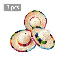 Spray paint in color of choice and allow to dry. 3pcs Straw Hat Straw Mini Sombrero Crafts Jewelry Carnival Party Birthday Decorations Mini Mexican Hat Masquerade Decoration Party Hats Aliexpress