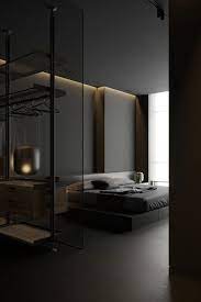 Dark Decor With Alluring Lighting Black Bedroom Design Dark Interior Design Modern Bedroom Design