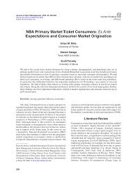 I wasn't talking about carmelo anthony. Pdf Nba Primary Market Ticket Consumers Ex Ante Expectations And Consumer Market Origination