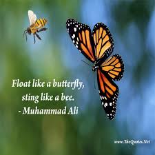 Float like a butterfly sting like a bee. Float Like A Butterfly Sting Like A Bee Muhammad Ali Inspiration Image
