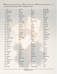The aim is to find a word and an image to form a compound word. List Of Prepositions Alphabetical Order