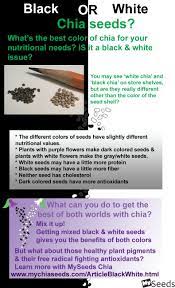 What S The Difference Between Black White Chia Seeds Learn The Benefits Of Mixing Them Up With Myseeds White Chia Seeds Chia Seeds Benefits Chia Seeds