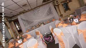 A Beautiful Peach And Silver Wedding Peach Silver Wedding Backdrop Decor Decor Table Decorations Silver Wedding