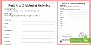 Worry not as we're here to give you the possible answer for the z's spot . Fruit Alphabetical Ordering Worksheet Worksheet