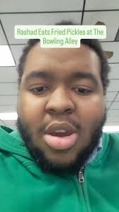 Rashad Richardson: Rashad Eats Fried Pickles at The Bowling Alley.,  #friedpickles #pickles