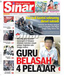 Sinar harian telah merosakkan reputasinya sebagai sumber berita. Sinar Harian Antara Tajuk Utama Sinar Harian Edisi Perak Hari Ini Guru Belasah 4 Pelajar Dua Kali Kantoi Seleweng Diesel Subsidi Dapatkan Naskhah Anda Shmukadepan Facebook