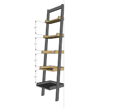 Leaning Ladder Wall Bookshelf Ana White Cut both top and bottom at same angle so they.