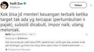 Satu tahun jokowi ma'ruf fadli zon on social media official site Fadli Zon Panen Cibiran Karena Kritik Penghargaan Sri Mulyani