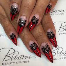 Black And Red Stiletto Nails Stiletto Nails Kortenstein Lace Nails Goth Nails Nail Designs