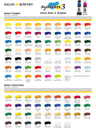 daler rowney system 3 colour chart in 2019 paint charts