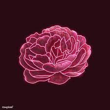 Free for commercial use high quality images Download Premium Illustration Of Red Neon Rose On A Black Background Neon Flowers Neon Wallpaper Neon Aesthetic