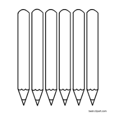 Free Black And White Six Pencils Clip Art Pencil Clipart Clip Art Free Clip Art