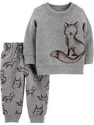 Child Of Mine By Carter S Baby Boy Fleece Sweatshirt Jogger Pants 2pc Outfit Set Walmart Com