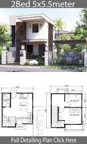 A common toilet and bath is also strategically. Small Home Design Plan 5x5 5m With 2 Bedrooms Home Design With Plan Micro House Plans House Front Design Small Modern Home