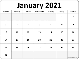 Printable January 2021 Calendar To Print In 2020 August Calendar Calendar Printables Calendar Template