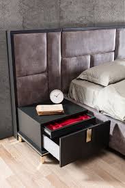 Black and gold bedroom furniture set. Casa Padrino Luxury Solid Wood Bedroom Set Purple Black Gold 1 Double Bed With Headboard 2 Bedside Tables Luxury Bedroom Furniture