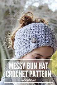 1 Hour Crochet Messy Bun Beanie Pattern Bun Hat Crochet Pattern Messy Bun Hat Crochet Pattern Messy Bun Hat Crochet