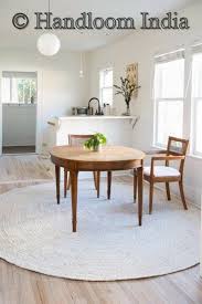 Free shipping and easy returns on most items, even and lucky for you, we have just the floral area rug in mind: 8 Feet Round White Braided Rug Reversible Handwoven Area Rug Etsy In 2021 Dining Rug Round Dining Room Cowhide Rug Dining Room