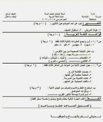 اسئلة اللغة العربية للصف الرابع الابتدائي منتديات درر العراق