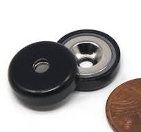 16 LB Cup Magnet Dia 5/8" w/ #6 Countersunk Hole Neodymium Pot Magnet Epoxy  Coated