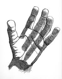 Hand Drawing With Long Finger Shadows Black Pen Hand Drawing How To Draw Hands Hand Illustration Drawings