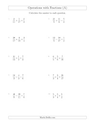 Mixed Operations With Three Fractions Including Improper Fractions A Fractions Worksheet Fractions Fractions Worksheets Improper Fractions
