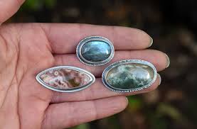 Sterling Silver Bezel Set Gemstone Buttons For My Next Batch Of Bags Gemstones Silver Sterling Silver