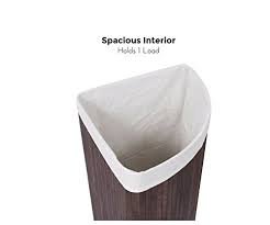 Birdrock Home Corner Laundry Hamper With Lid And Cloth Liner Bamboo Espresso Easily Transport Laundry Basket Collapsible Hamper String Handle Pricepulse