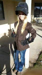 Loving My New Angel Fire Welding Gloves And Jacket Angelfire Womemweldtoo Femalewelder Welding Welding Women Women Welder Welding Projects