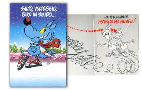 Cartoline Biglietti Poster Biglietto Lupo Alberto 20 Buon Natale Salto Volteggio Giro In Tondo