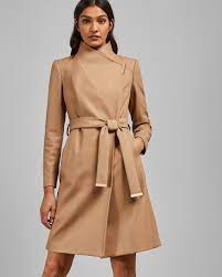 Discover the latest women's designer clothing at ted baker. Midi Wool Wrap Coat Camel Jackets And Coats Ted Baker Uk