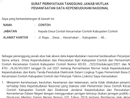Please copy and paste this embed script to where you want to embed. Download Surat Pernyataan Tanggung Jawab Mutlak Pemanfaatan Data Kependudukan Nasional 2021 Media Brita Rakyat