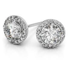 Add to wish list add to compare. Halo Diamond Stud Earrings In White Gold 1 Ctw