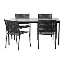 Garpen Lacko Table And 4 Chairs Gray Black Modern Patio Furniture Wicker Patio Chairs Ikea Outdoor Furniture