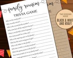 Enjoy a wide range of trivia questions that are both simple and fun to answer. Family Reunion Quiz Etsy