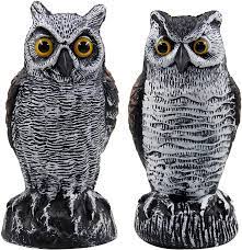 Owl statue summer inspirations statuary plastic blue black. Amazon Com Hausse 2 Pack Fake Horned Owl Bird Scarecrow Decoy Plastic Owl Bird Deterrents Nature Enemy Pest Repellent For Outdoor Garden Yard Garden Outdoor