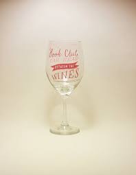 How Cute Is This Book Club Wine Glass Such A Cute Gift Idea For A Book Club Host Funny Wine Glass Personalized Wine Glass Wine Book