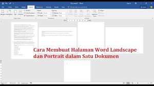 Cara Membuat Halaman Word Landscape Dan Portrait Dalam Satu Dokumen Youtube
