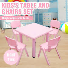 Learn how to build a diy kids table with storage. Kids Children Student Square Activity Table And 4 Chairs Light Pink 60x60cm S Ebay