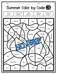 Try using glue to add colored sand and glitter to your pictures. Summer Coloring Pages Parts Of Speech Color By Number End Of The Year Activity Appletastic Learning